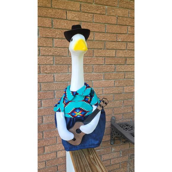 Country Singer Themed Porch Goose Dress with Wings & Cowboy Hat Outfit  Western - Picture 2 of 10